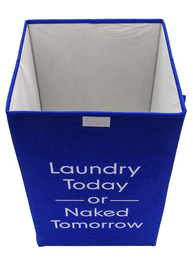 VRT Foldable European Pattern Rectangle Shape Laundry Box, Basket for Dirty Clothes, Laundry Hamper with Lid and Closure (Blue) - Image 4